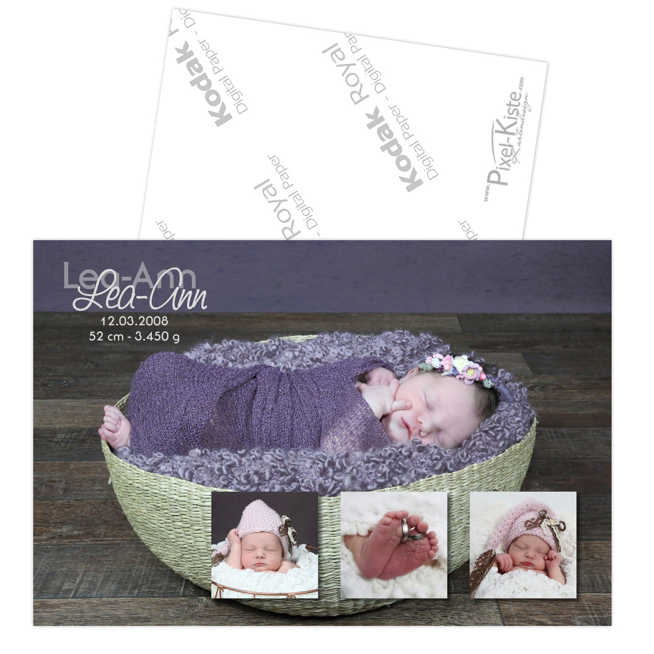 individuelle Danksagungskarte Baby mit Foto
