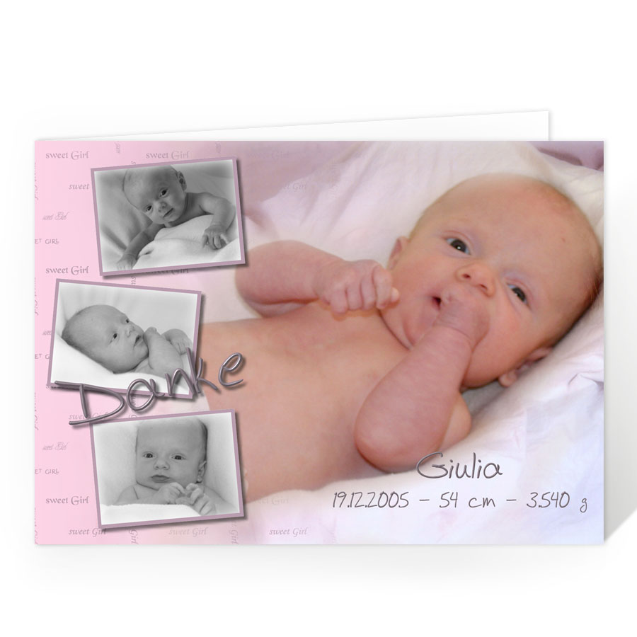 FotoDanksagungskarten Baby professionell drucken