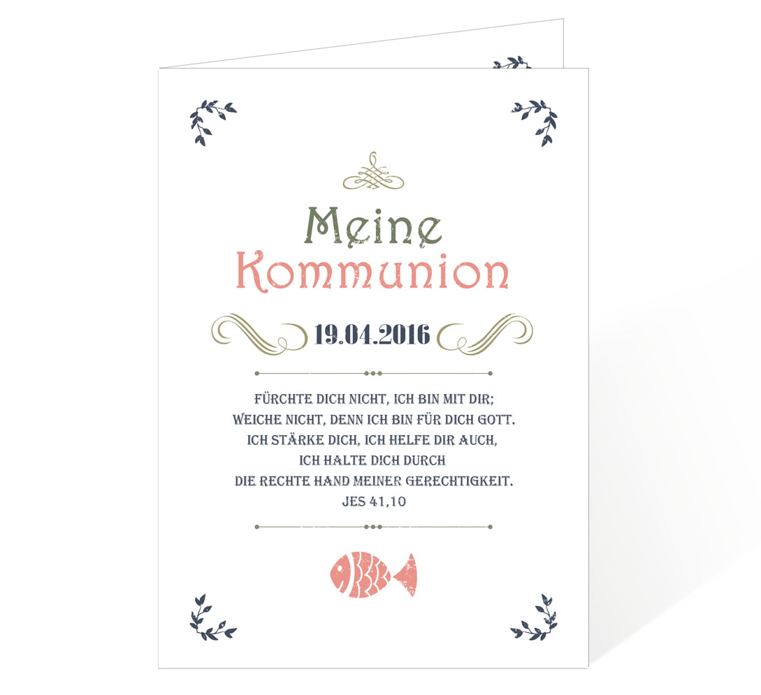 Einladungen Erstkommunion Konfirmation Vintage