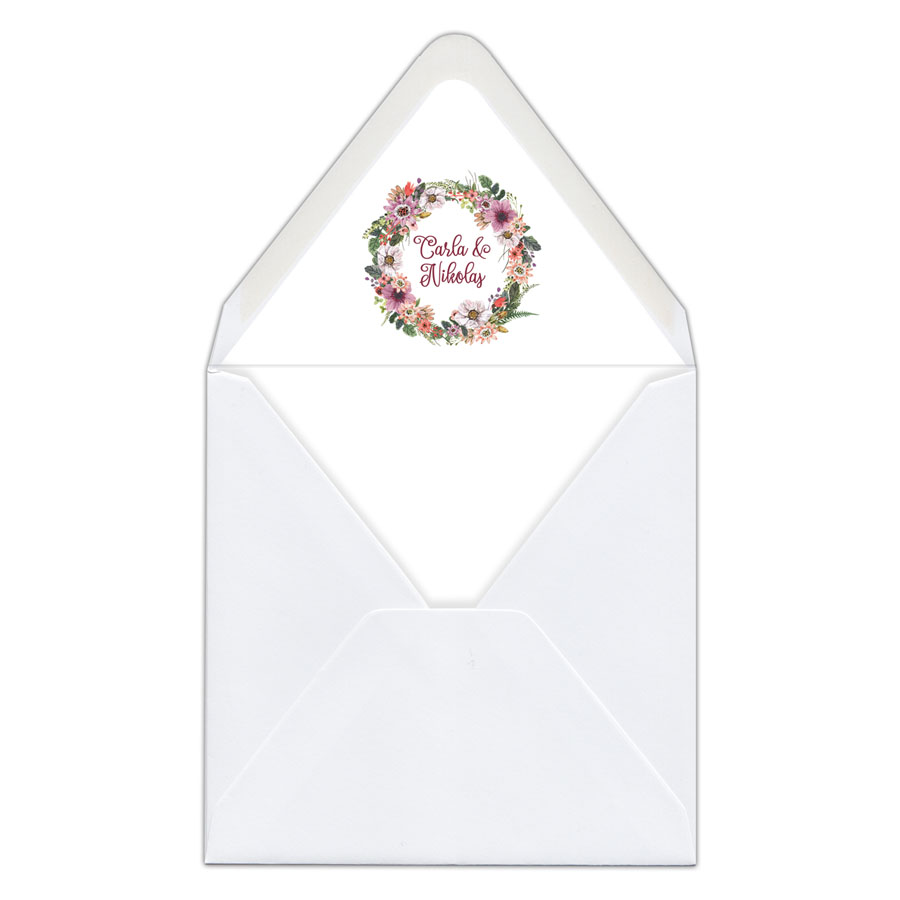 Envelope liner umschlag liner briefumschlag inlett hochzeit gedruckt carla