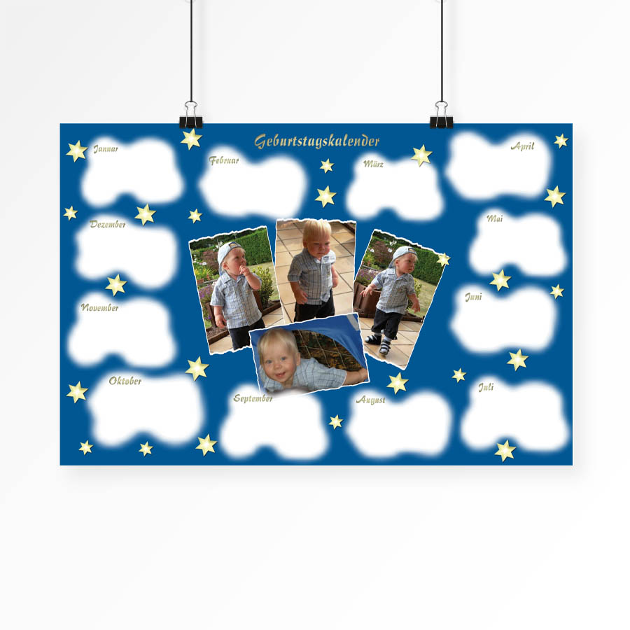 Geburtstagskalender Mit Wolkenmotiv Und Ihren Fotos