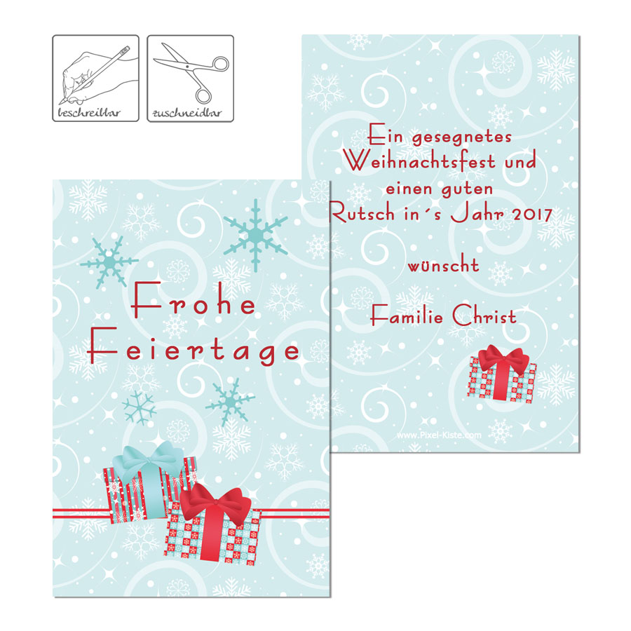 personalisierte Geschenkkarten Geschenkanhänger für Weihnachten drucken