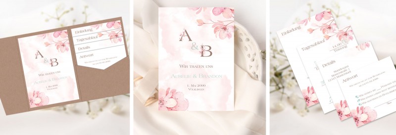 Kirschblütenhochzeit - Hochzeitspapeterie Aurelie & Brandon