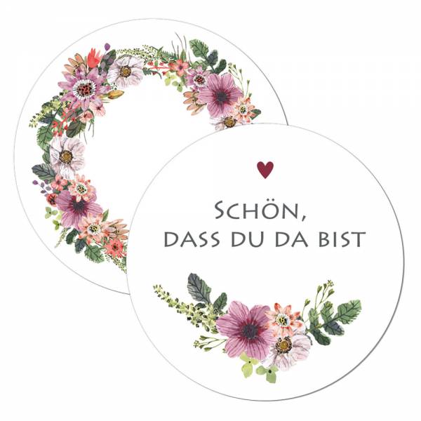 Boho Geschenkanhänger mit Blütenmotiv zur Hochzeit