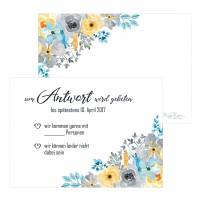 Antwortkarten Hochzeit Aquarell-Blumen