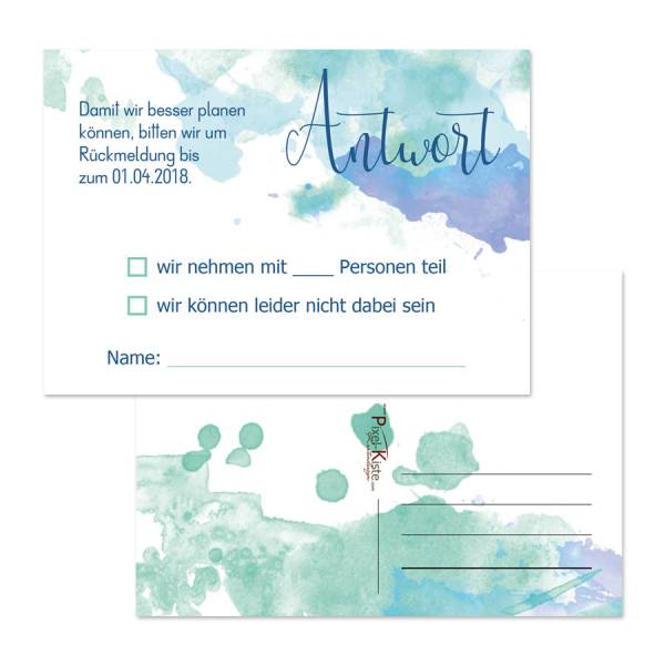 Antwortkarten RSVP-Karten zur Hochzeit "Watercolor"