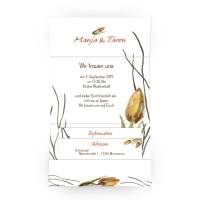 bedruckter Pocketfold Einladung zur Hochzeit Watercolor Tulpe