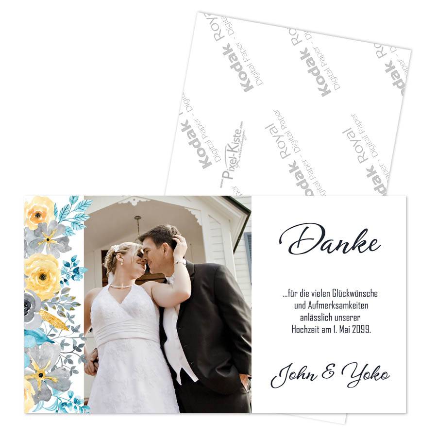 Danksagungskarten zur Hochzeit - traumhafte Designs drucken