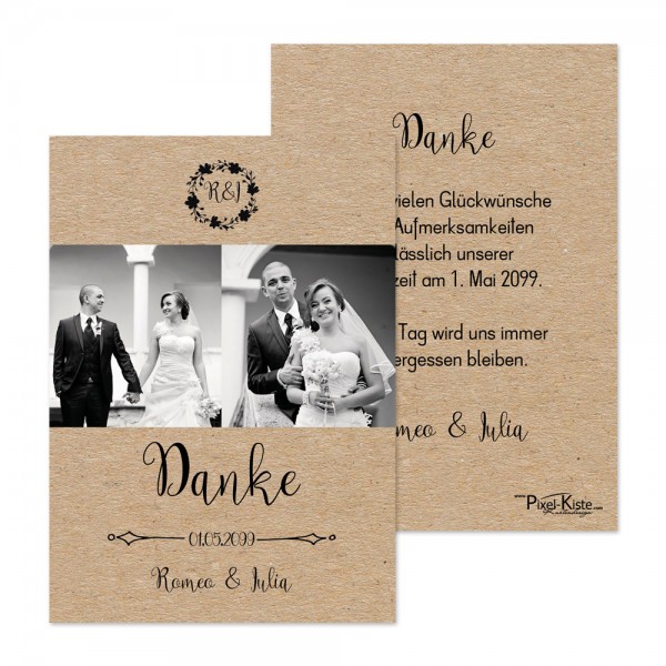 Danksagungskarten Vintage Hochzeit «Romeo & Julia»