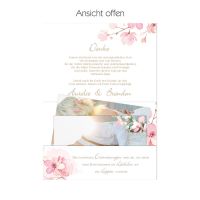 Pocketfold-Danksagungskarten für die Kirschblütenhochzeit "Aurelie & Brandon"