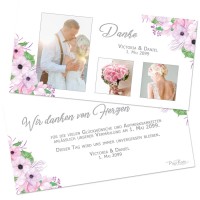 Danksagungskarten für die Hochzeit Boho-Stil drucken