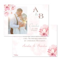 Danksagungskarten für die Kirschblütenhochzeit "Aurelie & Brandon"