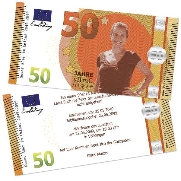 Banknote Geldschein 50. Geburtstag "Neuer Fünfziger"