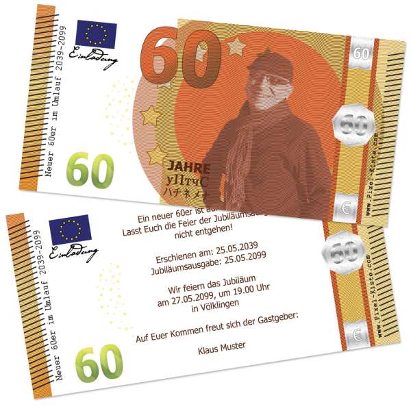 Geldschein Banknote 60. Geburtstag "Neuer Sechziger"