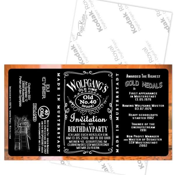 Einladung Whisky Whiskey Label Etikett