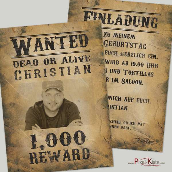 Einladung Steckbrief Wanted