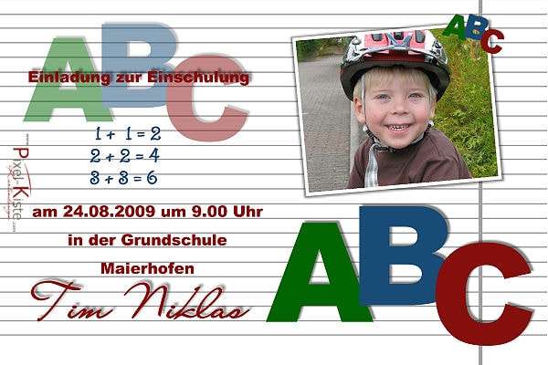 Einladung Schuleinführung ABC