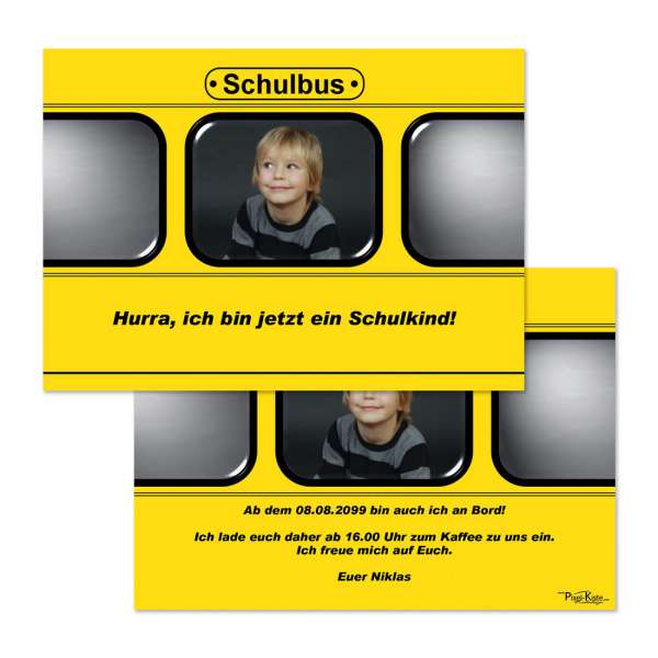 Einladungen Schuleinführung Schulbus