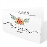 Einladungskarten Hochzeit Blumen Blüten