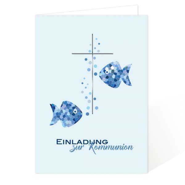 Einladungskarten Kommunion Konfirmation Fische