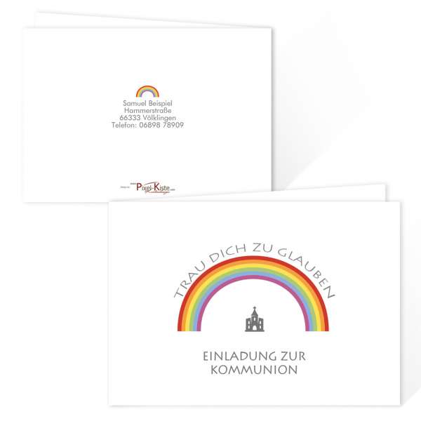 Kommunionseinladung "Regenbogen"