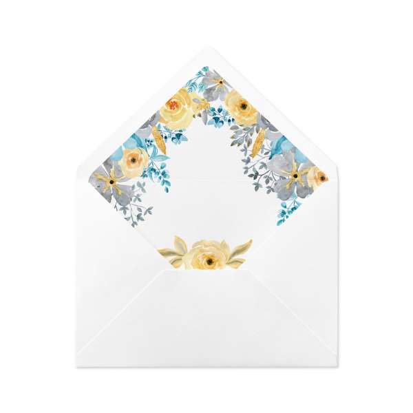 DIY Envelope Liner Umschlag-Liner Hochzeit bedruckt mit Blüten