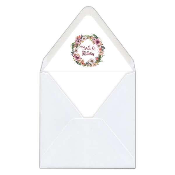 Envelope Liner Umschlag-Liner Briefumschlag-Inlett Hochzeit gedruckt "Carla & Nikolas"