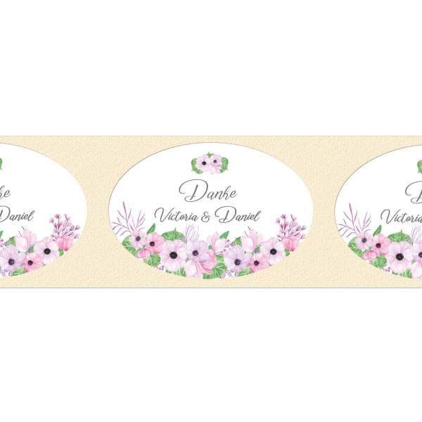 Klebeetiketten Hochzeit giveaway Boho Blumen drucken