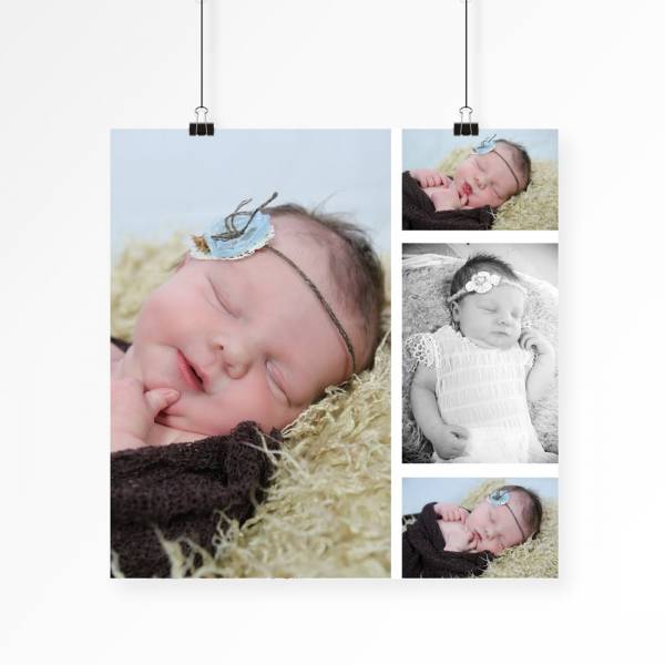 Poster-Collage mit Babyfotos