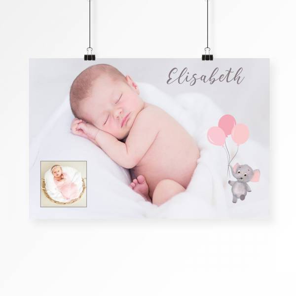 Fotocollage Newbornfotos für Mädchen