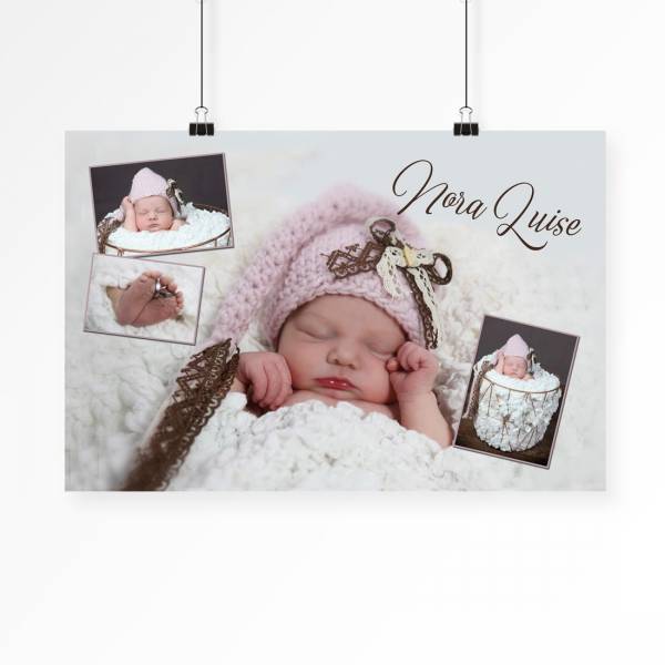 Collage mit Babyfotos als Poster