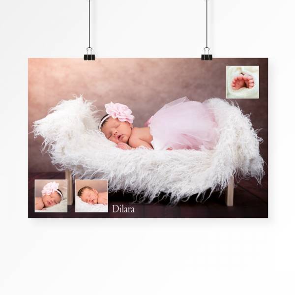 Poster mit Babyfotos als Collage