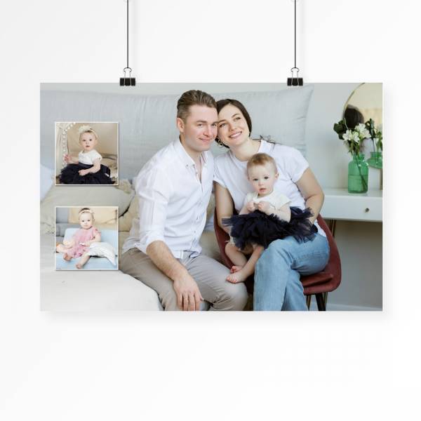 Familienfotos als Collage in Posterformat