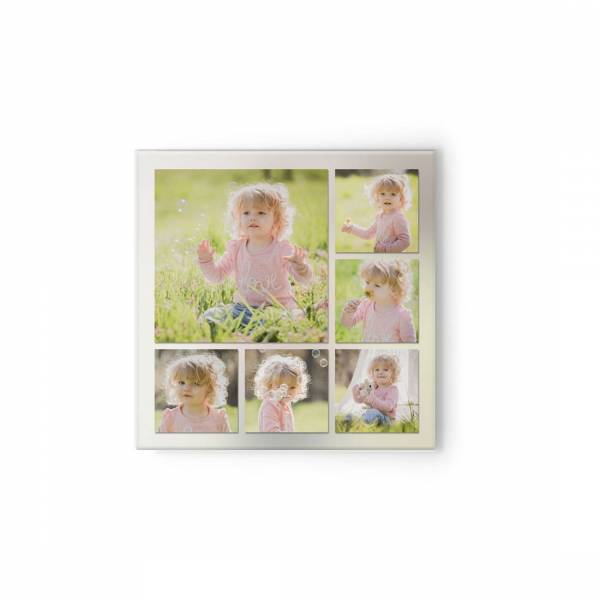 quadratische Leinwand mit Babyfotos