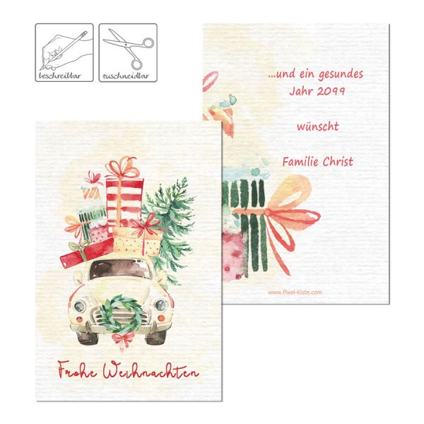 personalisierte Geschenkanhänger Weihnachten Watercolor online bestellen