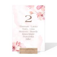 individuelle Gruppentischkarten mit Kirschblüte für die Hochzeit 