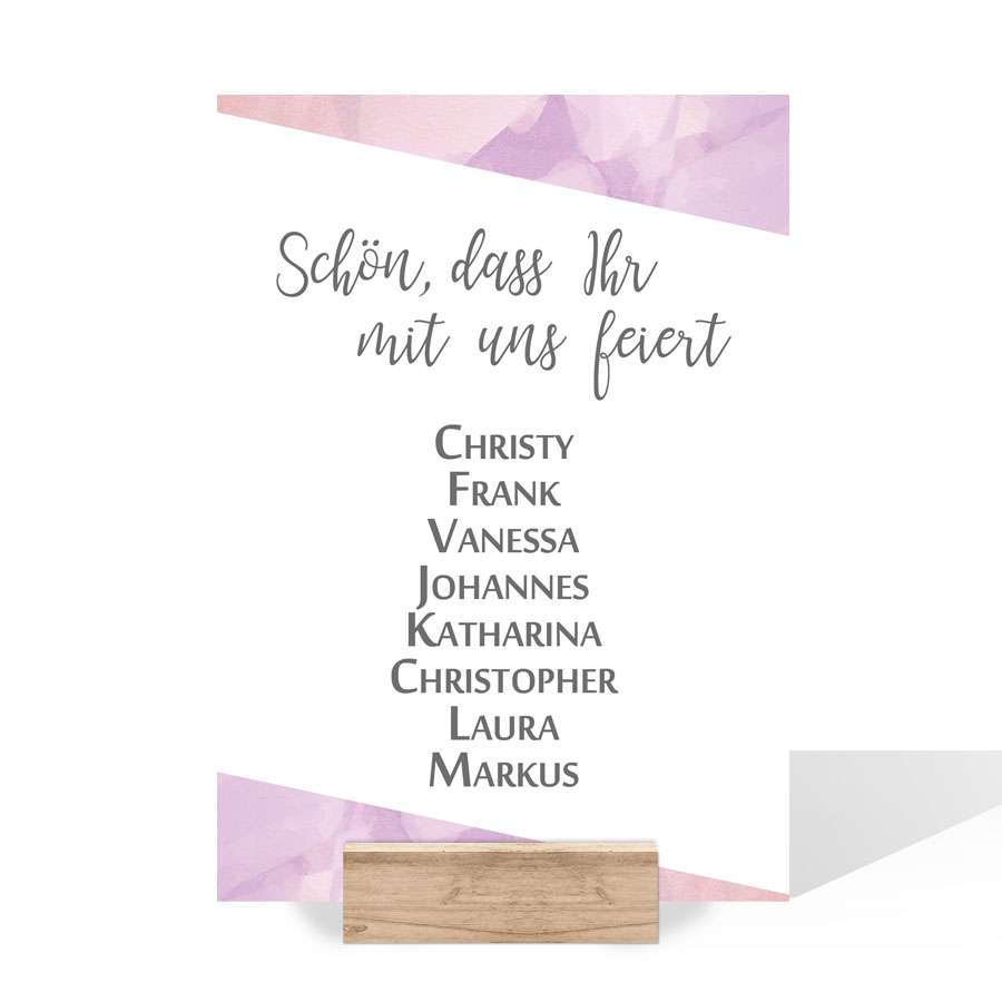 Gruppentischkarten für die Hochzeit in Ihrem Wunschdesign