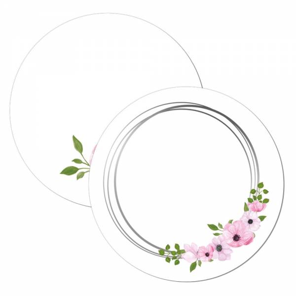 floraler Geschenkanhänger Tischkarte Wunderkerzenanstecker zur Hochzeit mit rosa Blüten