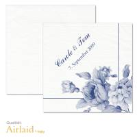 Airlaid-Servietten zur Hochzeit individuell bedruckt Indianblue 