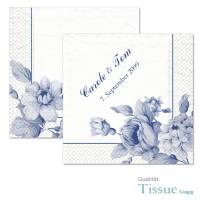 bedruckte Tissue-Servietten zur Hochzeit Indianblue gestalten lassen