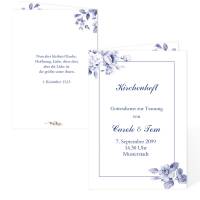 Einladungen Hochzeit Pocketfold Indian blue "Carol & Tom"