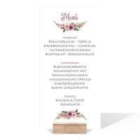 Menükarten Getränkekarten florales Design "Carla & Nikolas"