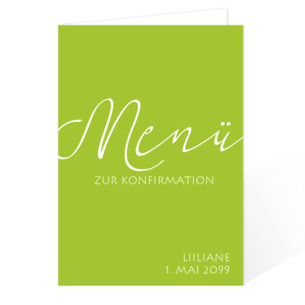 Menükarten zur Kommunion Konfirmation "elegant" gestalten lassen