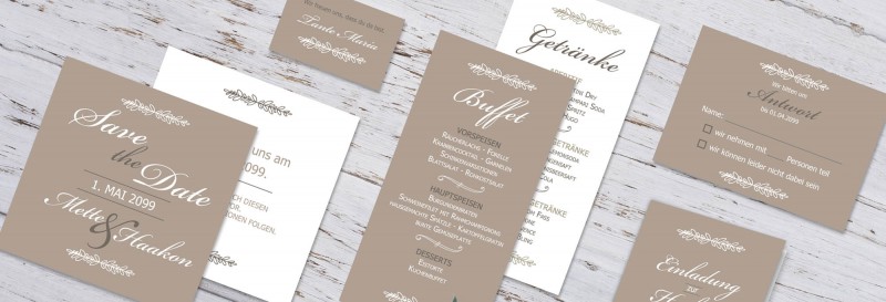 stilvolle Hochzeitspapeterie online drucken lassen