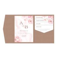 Pocketfold-Einladungen zur Hochzeit Kirschblüte drucken lassen