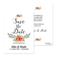 Save-the-Date-Karten «Allie & Noah» mit Blumen