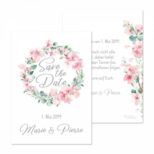 Save-the-Date Karten zur Hochzeit «Marie & Pierre»