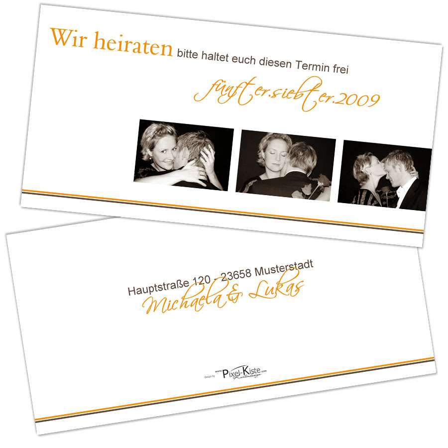 Einladungskarten zu Polterabend / Polterhochzeit drucken