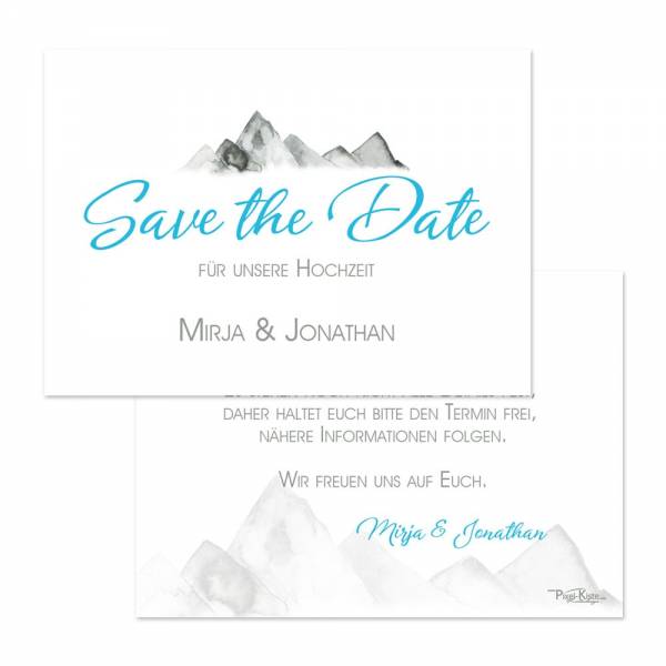 Save the Date für die Hochzeit in den Bergen ? drucken lassen