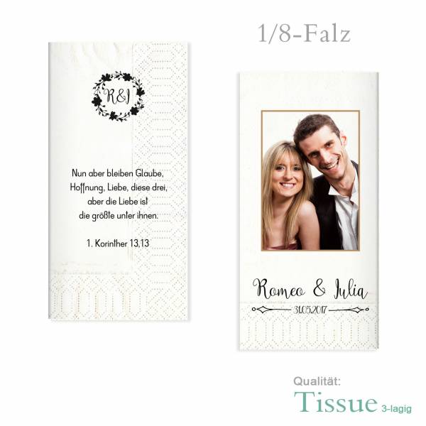 Servietten bedrucken zur Hochzeit Vintage Tissue